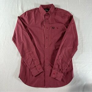 Fred Perry Men’s XS Burgundy Button-Up NWT